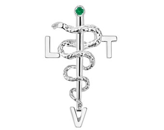 Licensed Vet Tech LVT Grad Pin in Silver