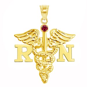Registered Nurse RN Charm Solid 14K Gold - Etsy