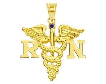 14k Diamond-cut Polished RN Nurse Pendant 14k Diamond-cut Polished RN Nurse Pendant