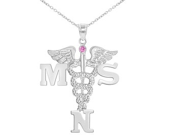 MSN Nurse Silver Necklace Jewelry & Gift