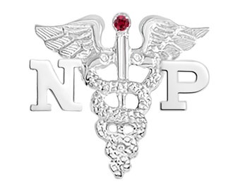 NP Nursing Pins for Graduation in Silver