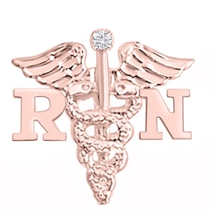 Registered Nurse RN Nursing Pin 14K Rose Gold - Etsy
