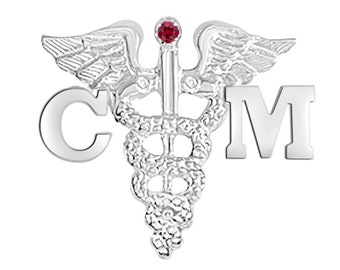 Case Manager CM Graduation Pin in Silver