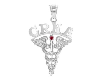 Nurse Anesthetists CRNA Charm in Silver