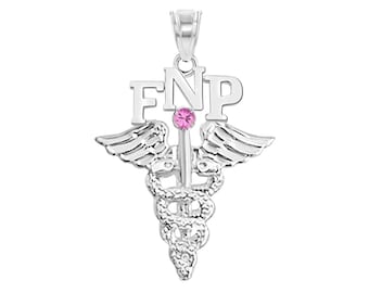 FNP Family Nurse Practitioner Charm in Silver