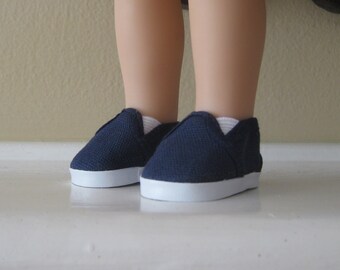 navy blue slip on tennis shoes