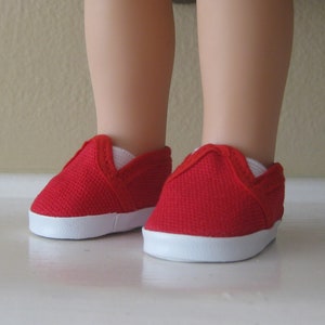 Wellie Wishers Doll Shoes Red Canvas Sneakers Tennis Slip On