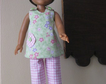 Tunic Wellie Wishers Doll Clothes Top Pants Capri