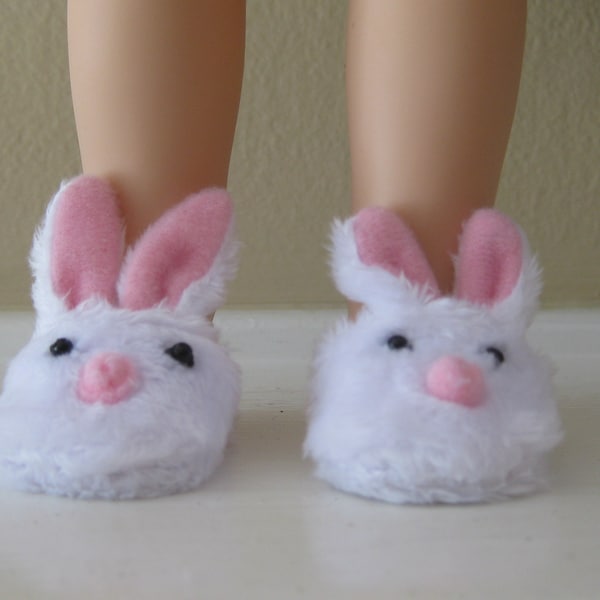 Wellie Wishers 14.5" Doll Shoes Bunny Slippers Fuzzy