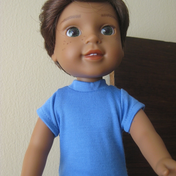 Blue Wellie Wishers Doll Clothes Plain Blue Top