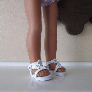 Wellie Wishers Doll Shoes White Sandals