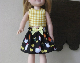 Chicken Wellie Wishers Doll Clothes Skirt Top