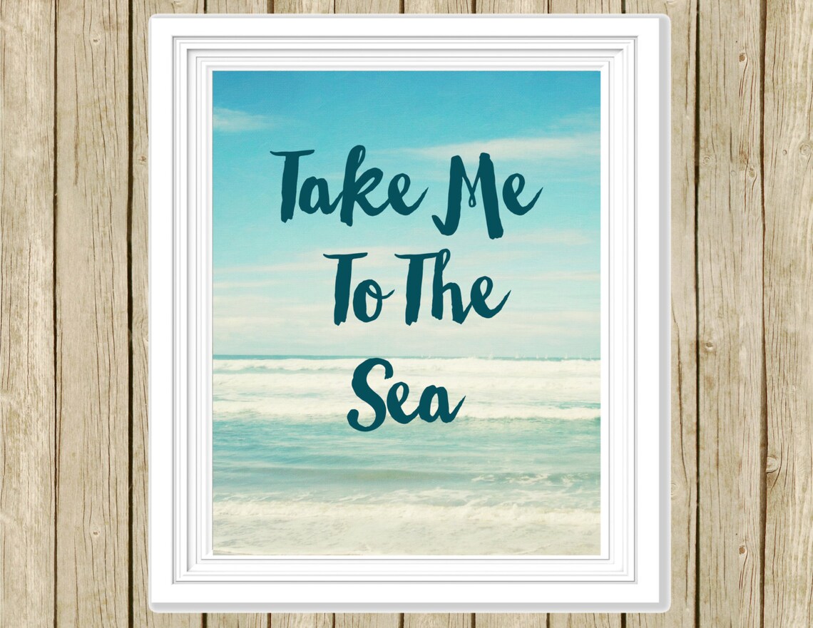 Sea Quote Wall Art Bathroom Decor Ocean Print Instant Download Etsy