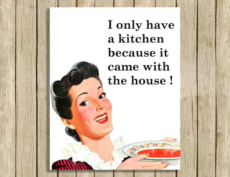 Printable kitchen wall art retro quote 1950's kitchen Etsy