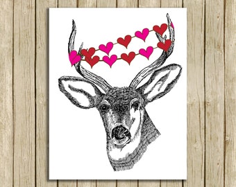 wall art printable deer love nature lover printable instant download 8 x 10 print home decor