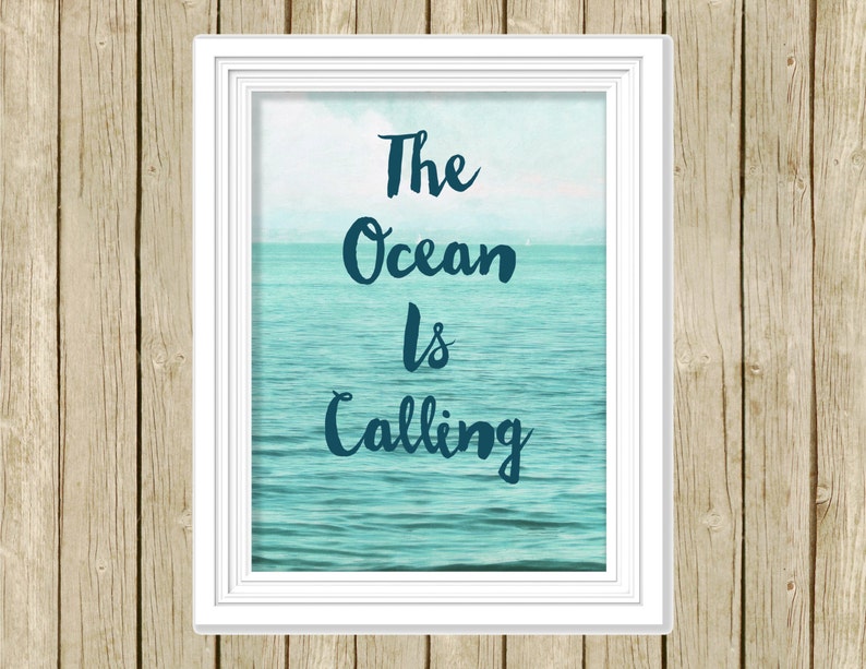 Ocean Wall Art Sea Quote Bathroom Decor Instant Download Etsy