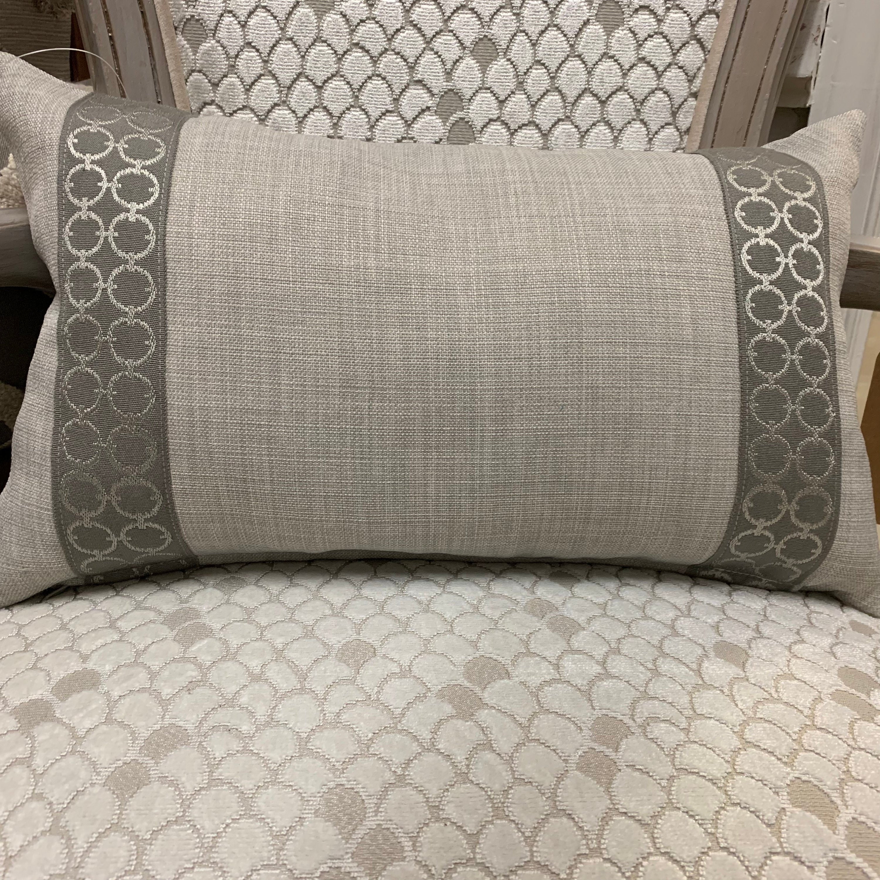 Heather Gray Pillow Cover W/ Geometric Accent Tape on Edges Etsy UK