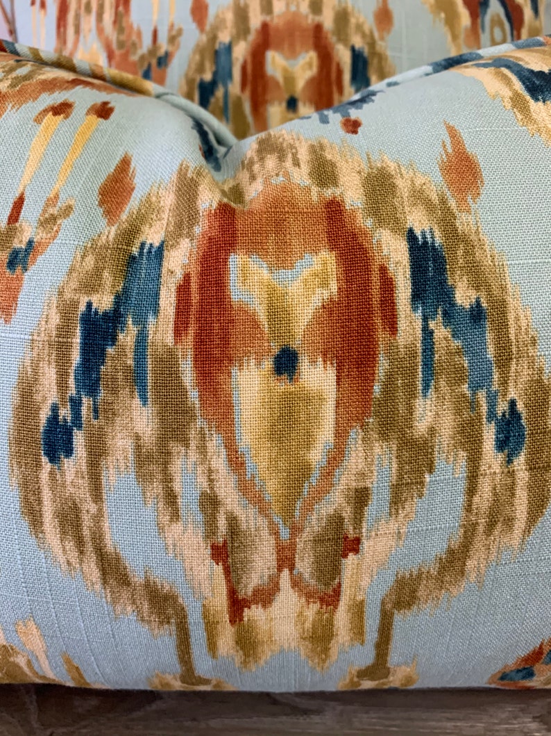 Teal Ikat Pillow