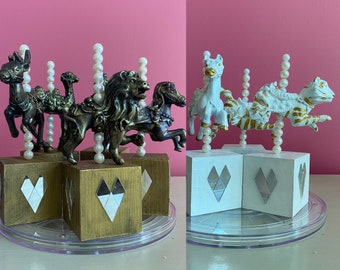 Carousel Animal / Lion / Ostrich/ Giraffe/ Zebra / Tiger / Horse lover gift idea old school mirrored
