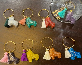 Roller Skate Wine Charms for Skater Party