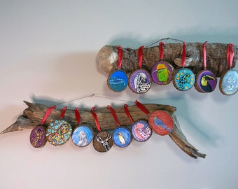 Hand painted Animal Christmas Ornaments / Animal gift / Bee painting / Giraffe art / Horse art/ dolphin art / Bird painting /Lion / Penguin