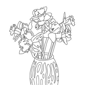 VARIETY - THREE Floral Coloring Pages
