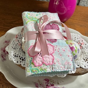 Needle Case handcrafted from vintage quilts. Slow Stitch, Hand Stitched