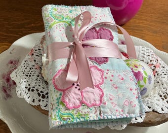 Needle Case handcrafted from vintage quilts. Slow Stitch, Hand Stitched