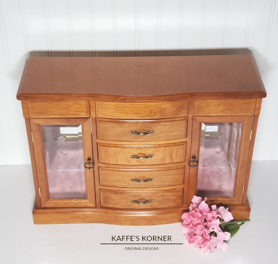 Vintage Jewelry Chest, Large Table Top Jewelry Arm