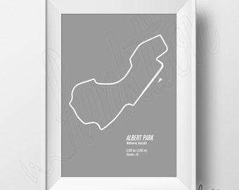 Albert Park Circuit Print - Formula 1 Edition - F1 Race Track Circuit Map - 8 x 10 - Melbourne, Australia