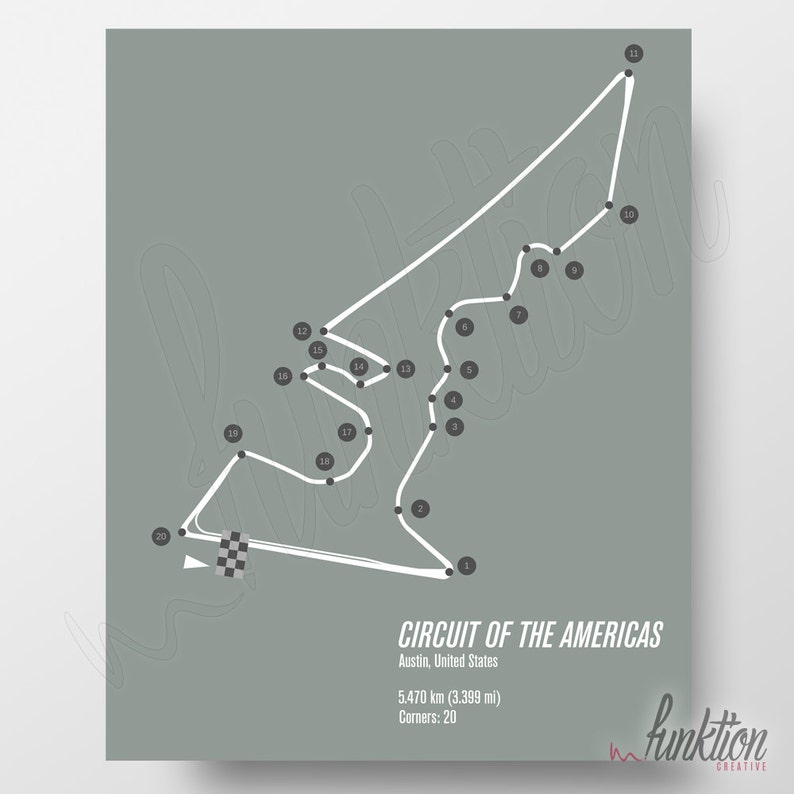 Circuit of the Americas Print Formula 1 Edition F1 Race - Etsy