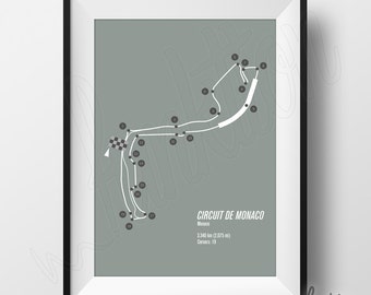 Circuit de Monaco--carte numérique fichier Only--- édition de formule 1 - F1 course piste Circuit - 8 x 10