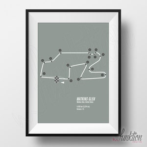 Watkins Glen Circuit Print - DIGITAL DOWNLOAD- Formula 1 Edition - F1 Race Track Map - 8 x 10 - Watkins Glen, United States