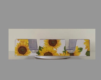 Yellow Sunflower Canasta Tray