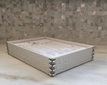 Porta Pad Canasta Cocodrilo Blanco con Almohadillas