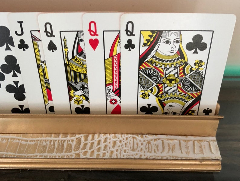 White with Gold Skin Playing Card Holder