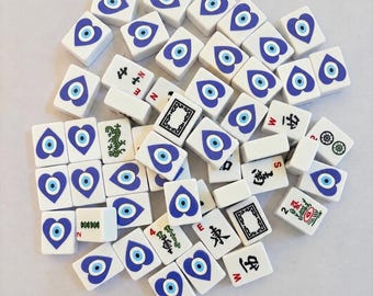 Evil Eye Heart Mahjongg Tiles