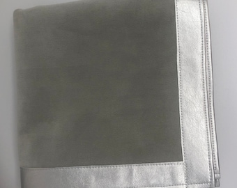 Silver Velvet with Metallic Trim Table Cloth