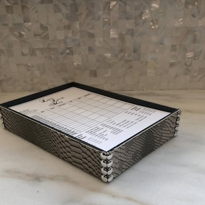 Silver Python Canasta Pad Holder with Pads