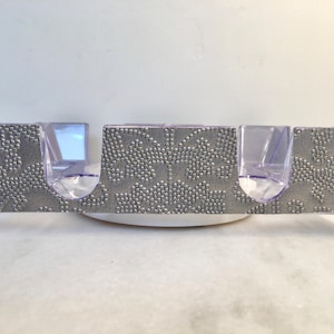 Silver/Gray Patterned Tone on Tone Canasta Tray