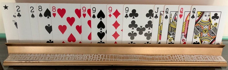 White with Gold Skin Playing Card Holder