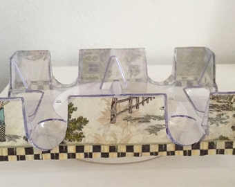 White Scene Canasta Tray