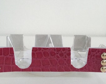 Pink Crocodile with Silver Studs Canasta Tray