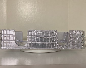 Silver Skin with Studs Canasta Tray