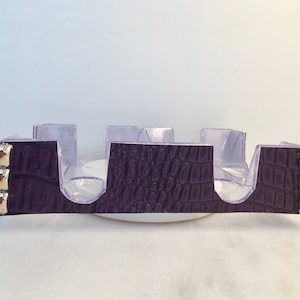 Purple Crocodile Skin with Studs Canasta Tray