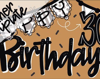 DIGITAL TEMPLATE - Kraft Party Banners - Happy Birthday - DIY Party Decorations - Posters