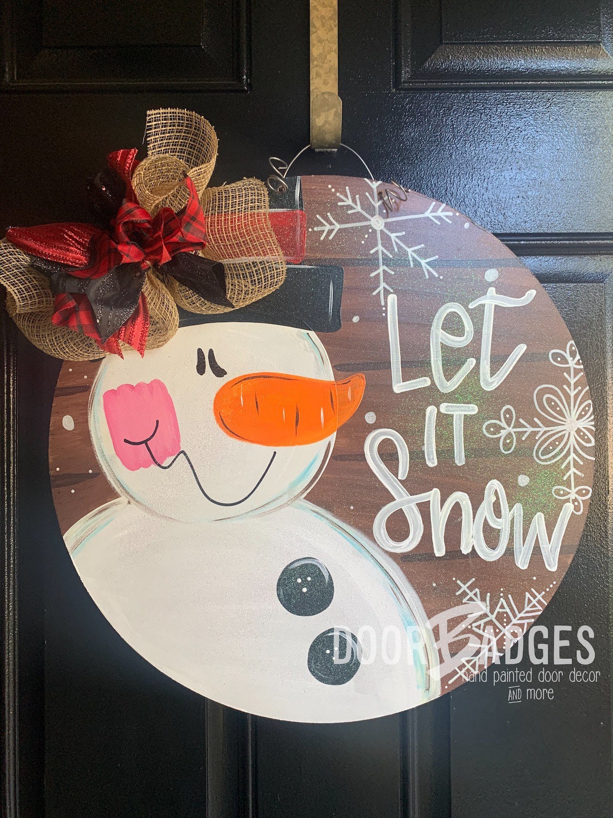 Christmas Snowman Door Hanger - Snowman Door Decoration - Winter Door ...