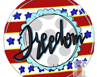 Fourth of July Freedom Door Hanger - Patriotic door Decor - summer wreath - USA hand painted personalized door hanger