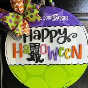 Halloween Door Hanger-  Witches Boots Door Decor-Spooky-Fall-Wreath-hand painted door hanger
