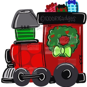 TEMPLATE: Santa Christmas Train Door Hanger Download Template - Printable Template